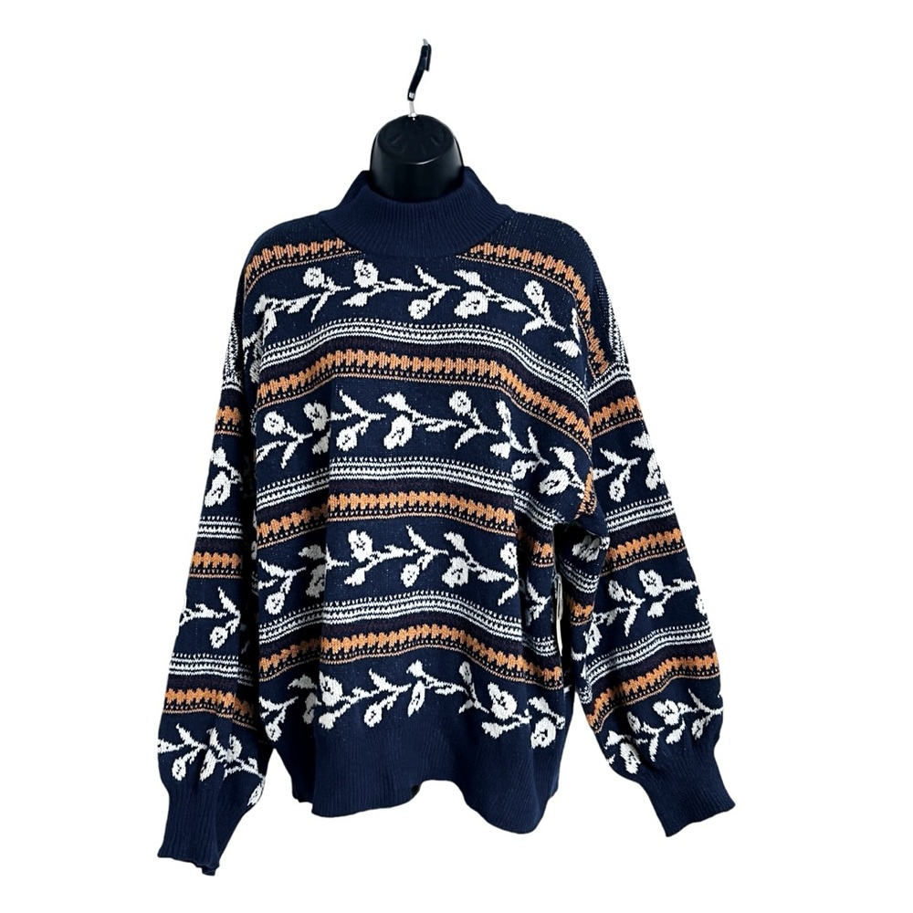 St John’s Bay Back‎ Decorative Buttons Mock Neck Long Sleeves Pullover Sweater - Picture 11 of 15